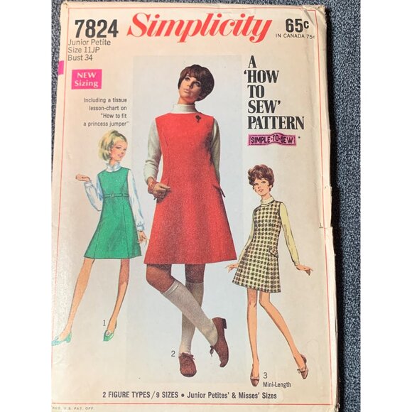 Simplicity Misses Dress Sewing Pattern sz 11JP 7824 - Picture 4 of 4